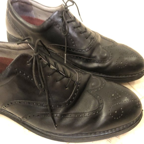 Rockport Dressports Men\'s Black Leather Lace-Up Wingtip Shoes  Size 11 1/2 Great main image 12